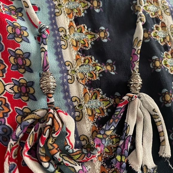 Bila Red and Blue Bohemian Blouse - Picture 4 of 8